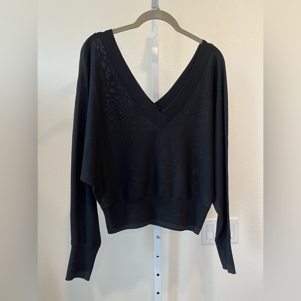 Express Black Knit Top W/ Dolman Sleeves